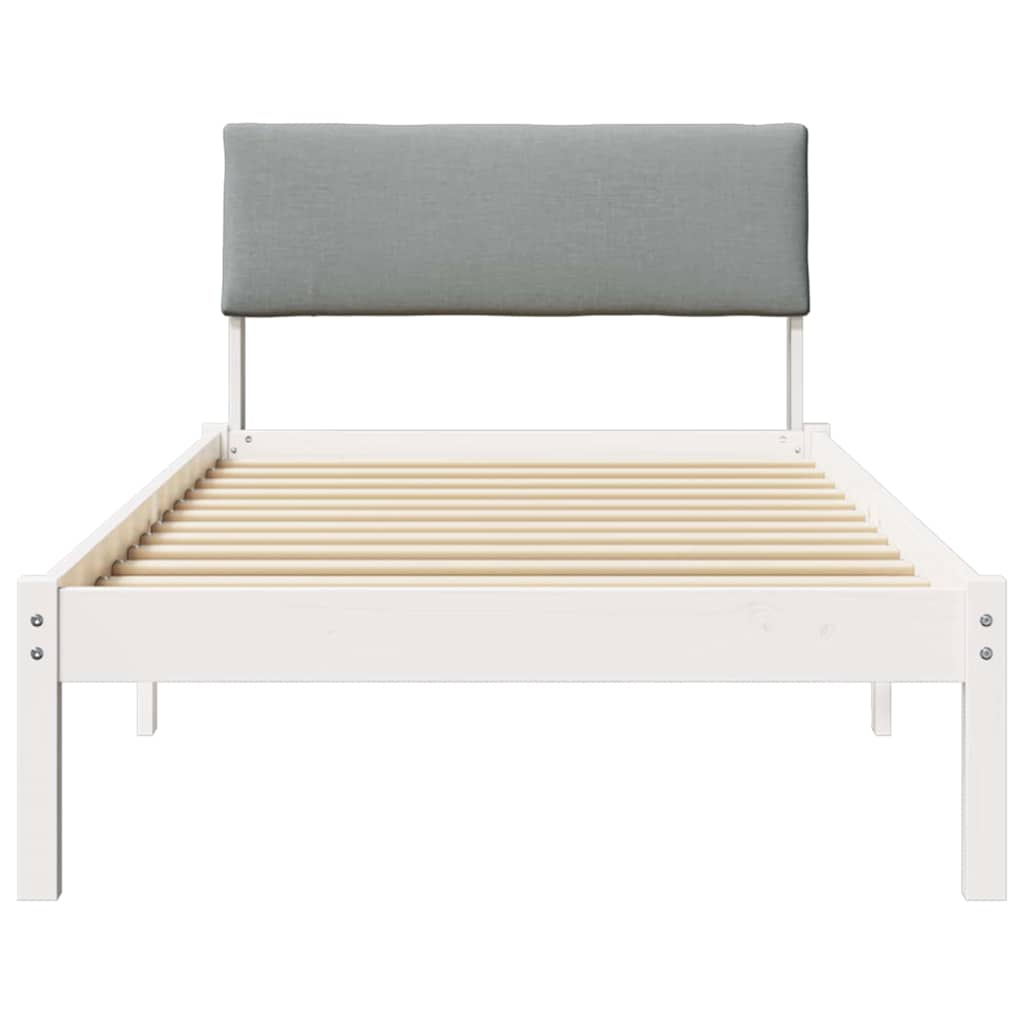 Bettgestell Braun und hellgrau 200 x 200 cm Massivholz Kiefer