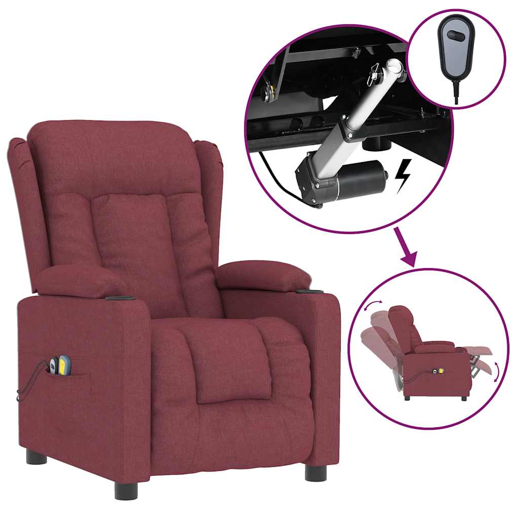 Massagesessel Elektrisch Hellgrau Stoff