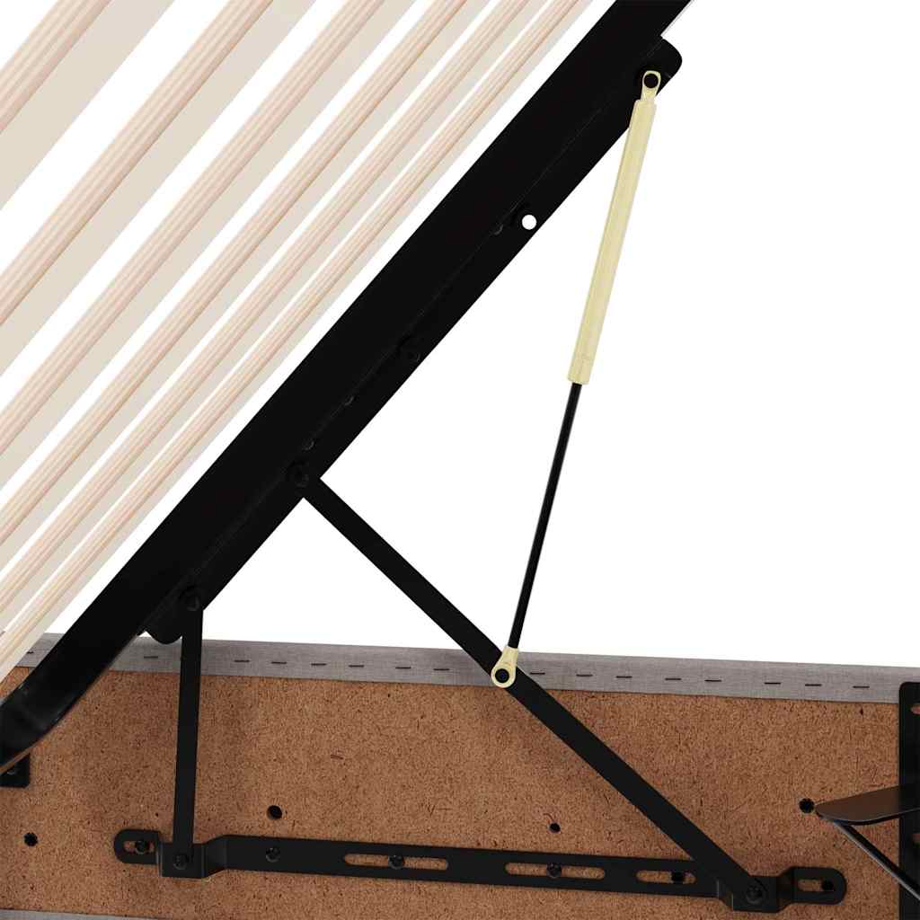 Aufbewahrungsbett mit Matratze Hellgrau 90 x 190 cm Polyester