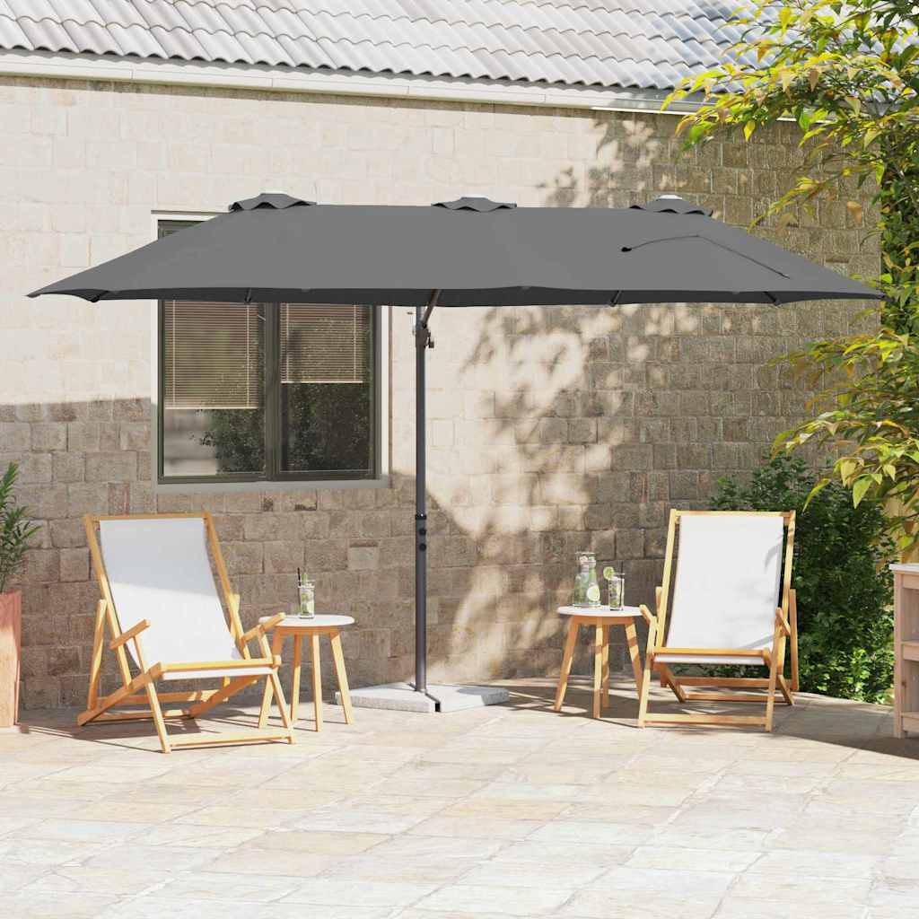 Sonnenschirm Sand 372 x 198 x 243 cm Polyester und Aluminium
