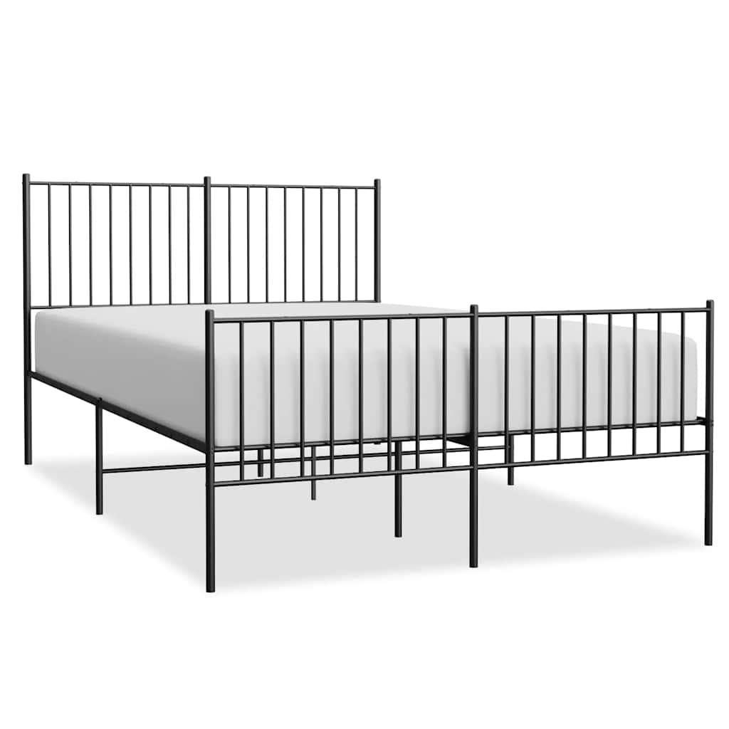 Bettgestell Metall Schwarz 75x190 cm