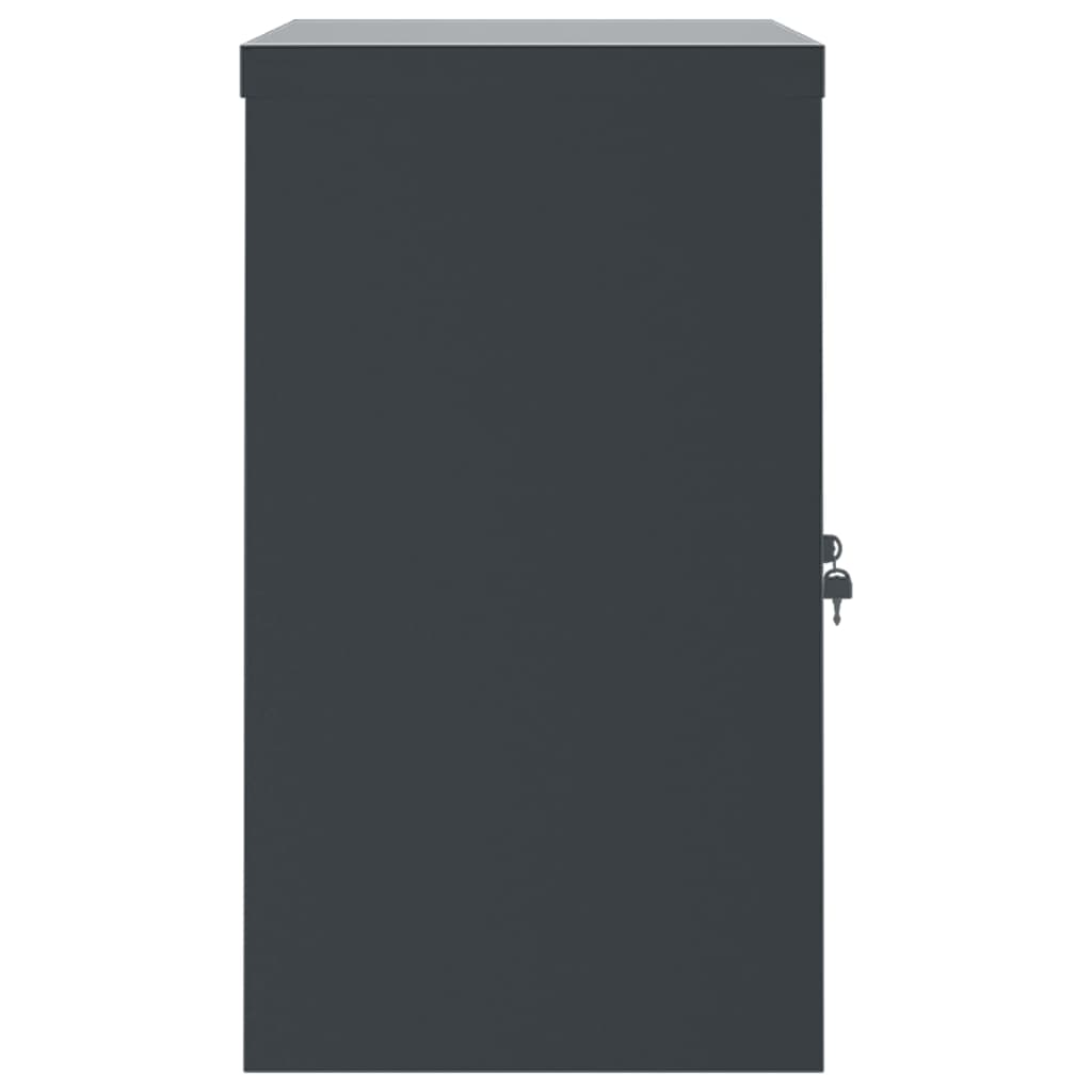 Aktenschrank mit 2 Türen Grau 90 cm Stahl