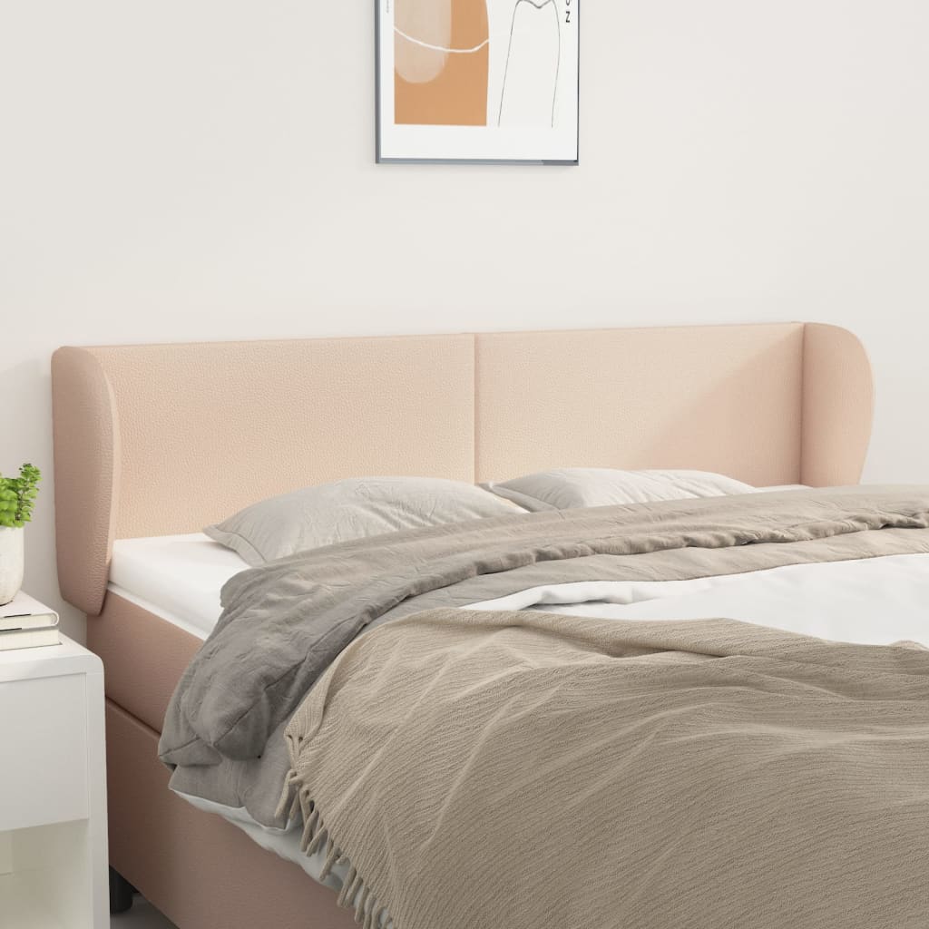 Kopfteil mit Ohren Creme 83x23x78/88 cm Kunstleder