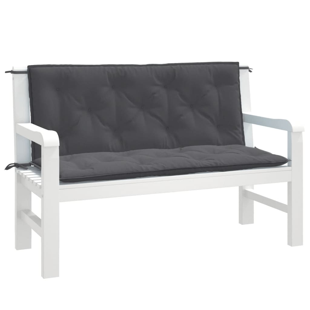 Gartenbank-Auflagen 2 Stk. Melange Anthrazit 100x50x7 cm Stoff