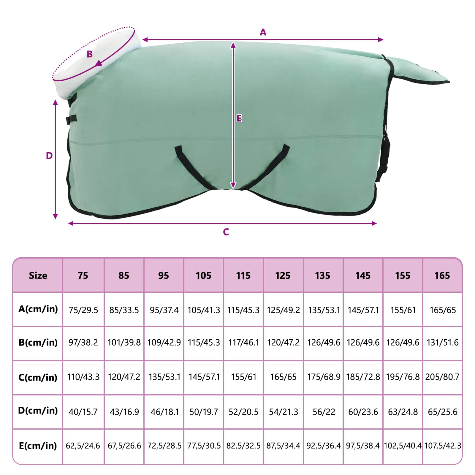 Pferdedecke Volles Aqua 75 cm Polarfleece