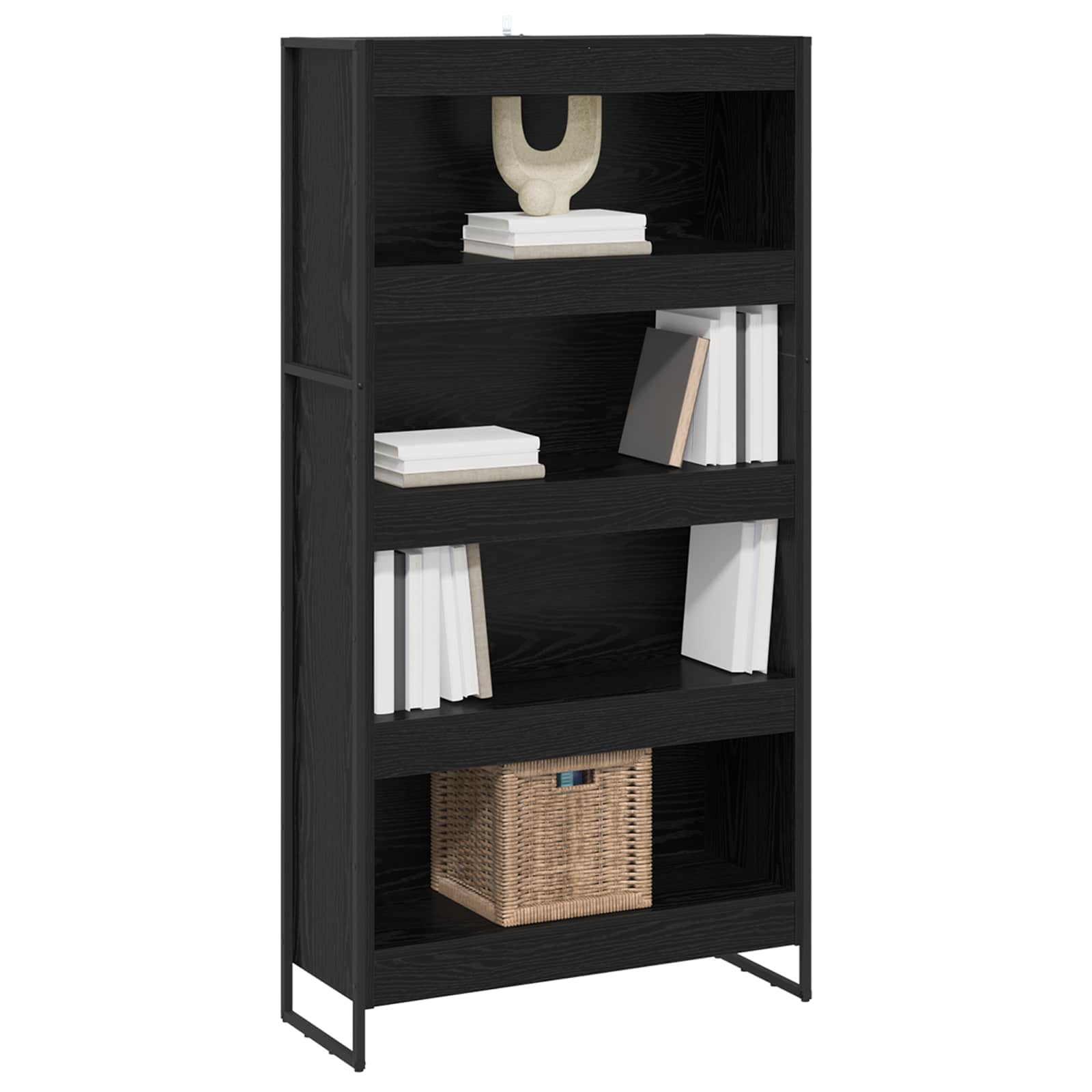 Bücherregal 2 pcs Schwarz Eichen-Optik 60 x 30 x 189,5 cm