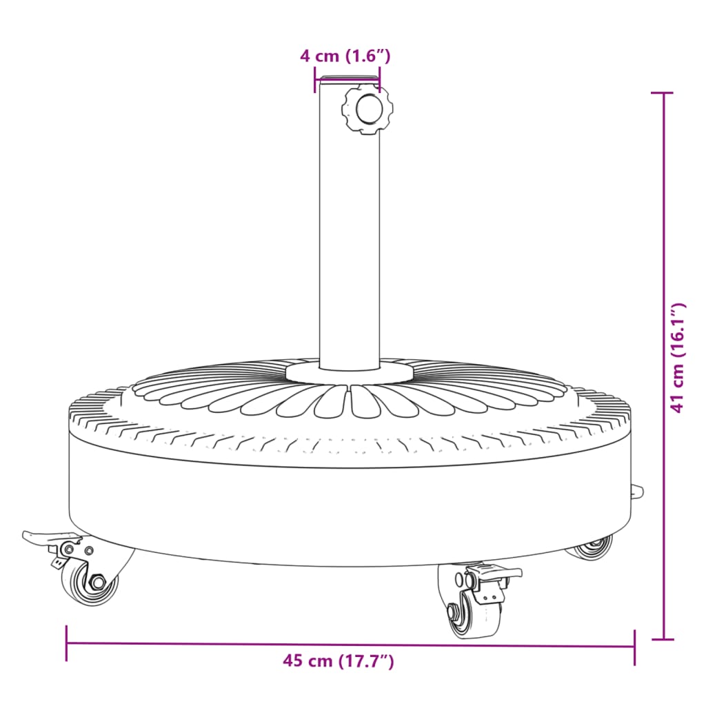 Sonnenschirmständer für Ø38/48 mm Mast 12 kg Rund