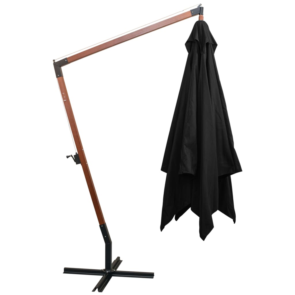Ampelschirm mit Mast Anthrazit 3,5x2,9 m Massivholz Tanne