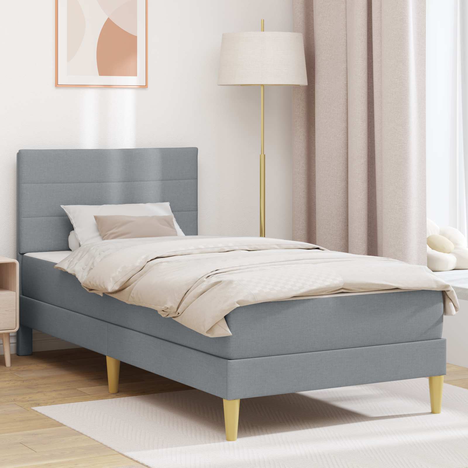 Bettrahmen Hellgrau 80 x 200 cm Polyester