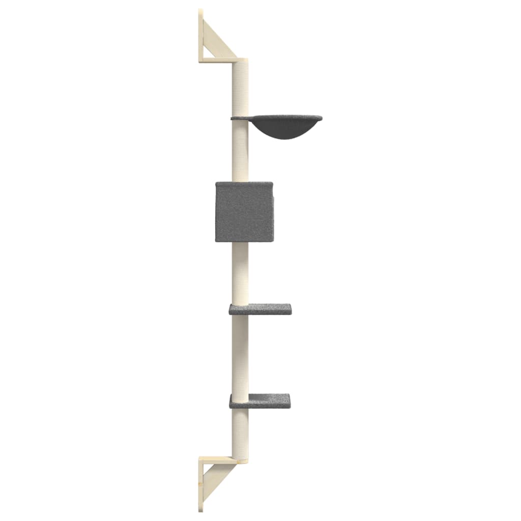Kratzbaum mit Kratzsäule Wandmontage Creme 187 cm