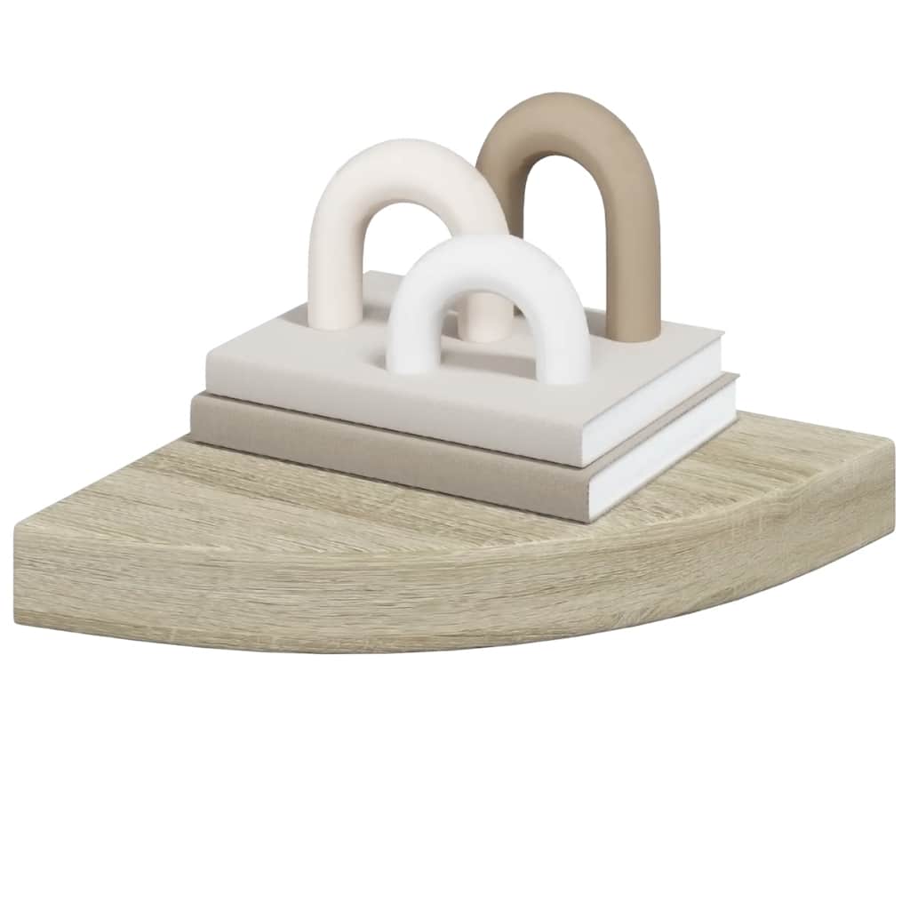 Schwebende Eckregale 2 Stk. Hochglanz-Weiß 25x25x3,8 cm MDF