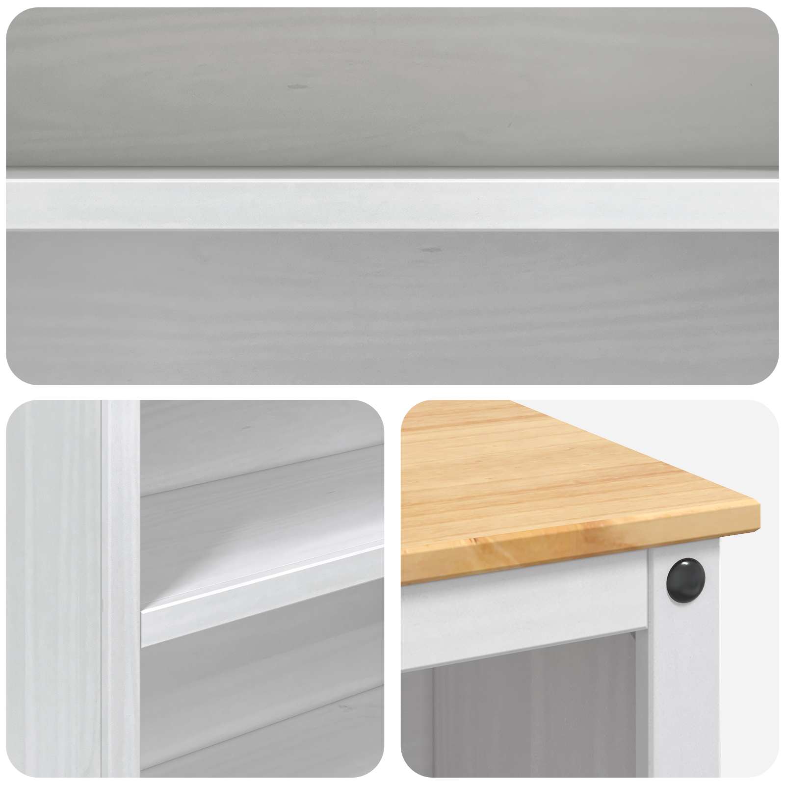 Küchentrolley 2 pcs Honigwachs 112 x 77 x 91,5 cm Massiv-Kiefer