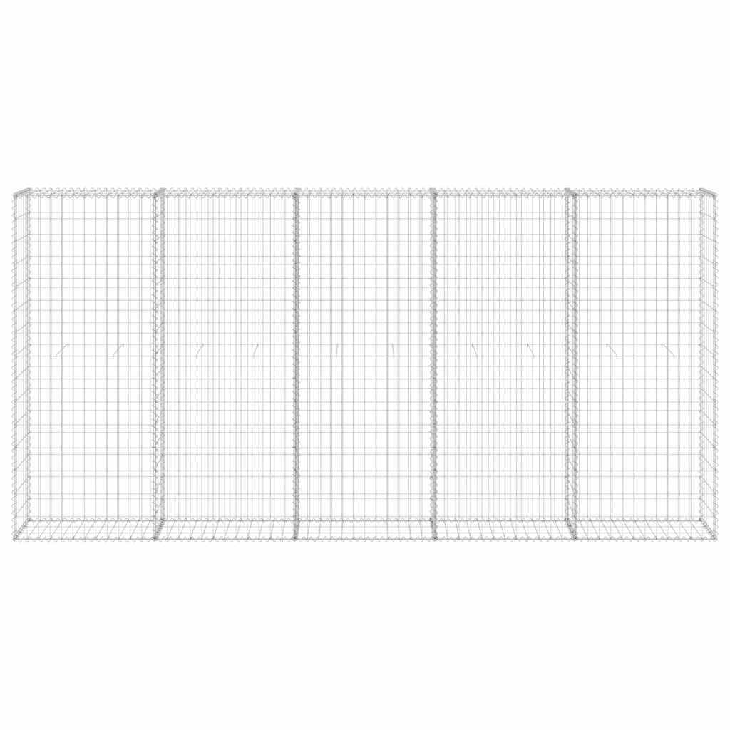 Gabionenwand mit Abdeckung Verzinkter Stahl 60x30x100 cm