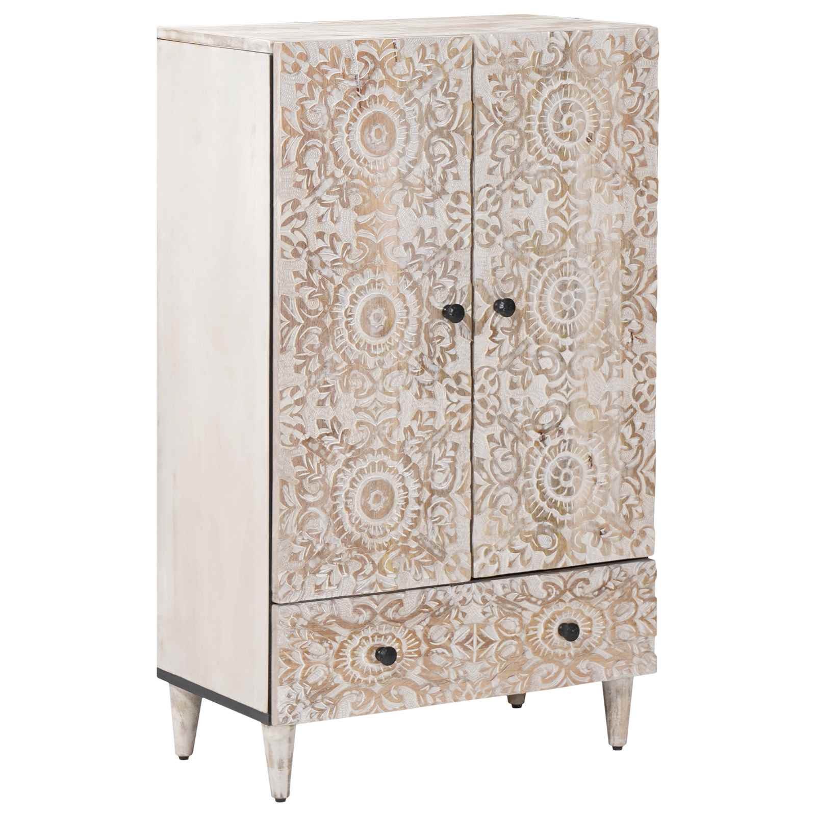 Hochschrank mit Regal Braun 60 x 33,5 x 100 cm Massivholz Mango