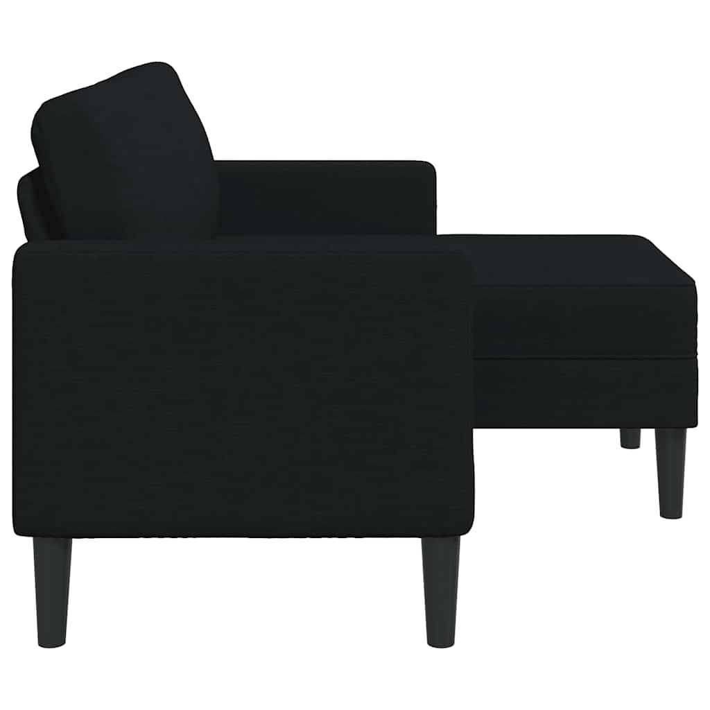 2-Sitzer-Sofa mit Chaiselongue L-Form Hellgrau 125 cm Stoff
