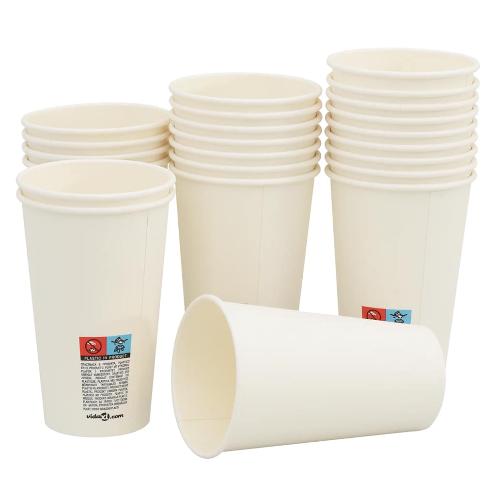 Pappbecher 1000 Stk. 12oz 300ml Weiß
