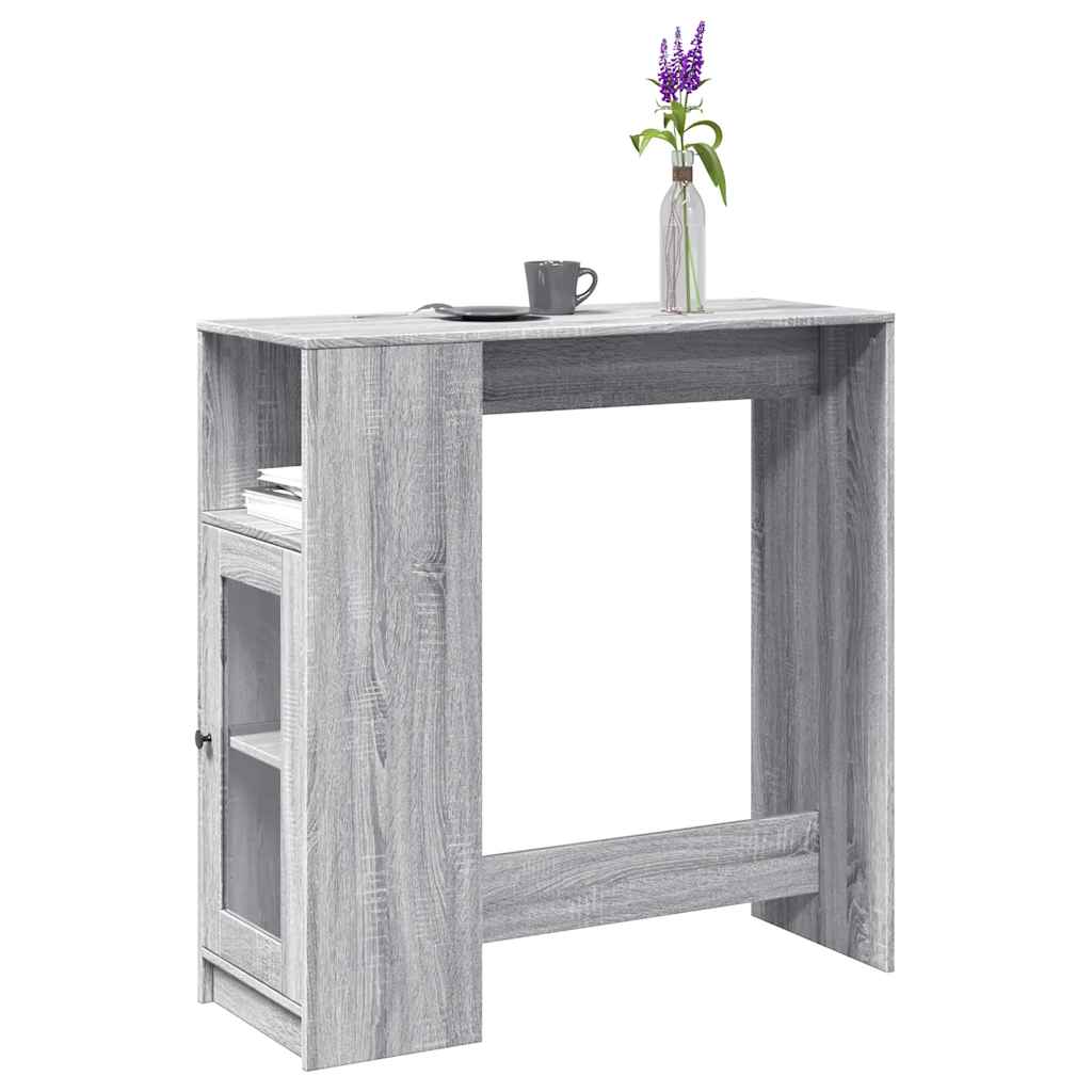 Bartisch Schwarz Eichen-Optik 101 x 40 x 103,5 cm Holzwerkstoff