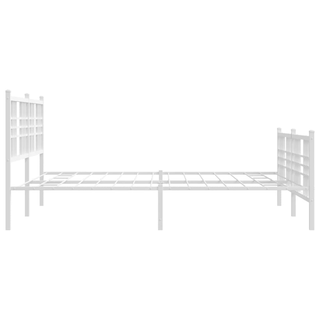 Bettgestell mit Kopf- und Fußteil Metall Schwarz 90x200 cm