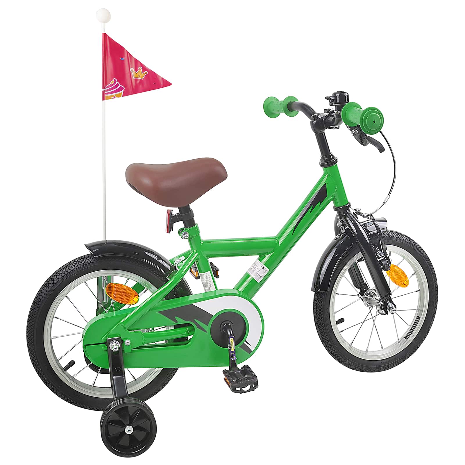 Kinderfahrrad 12 Zoll für 2-4 Jahre alt Schwarz