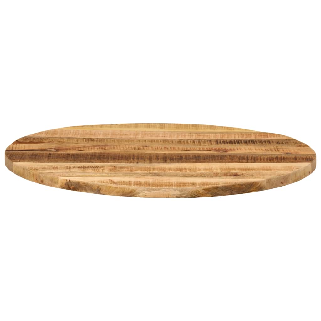 Tischplatte Ø 40x2,5 cm Rund Raues Massives Mangoholz