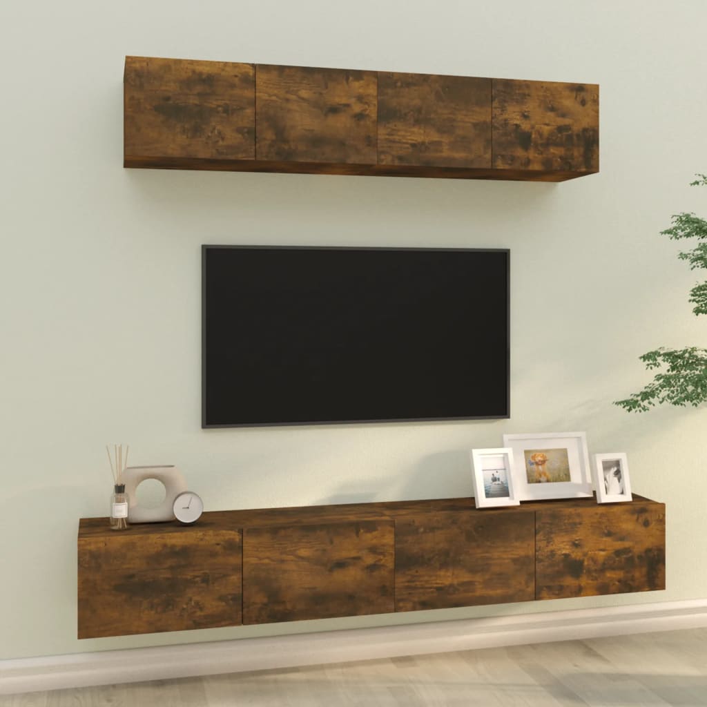 4-tlg. TV-Schrank-Set Weiß Holzwerkstoff