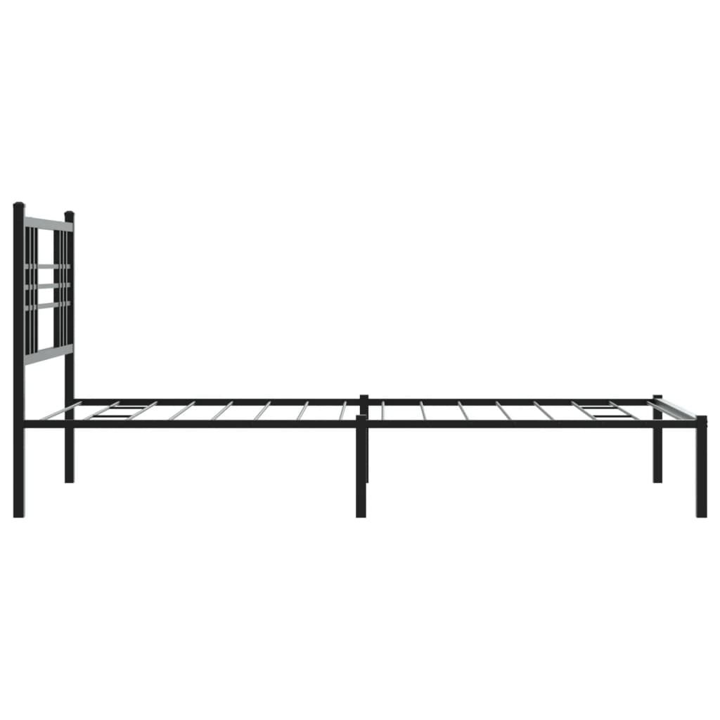 Bettgestell mit Kopf- und Fußteil Metall Schwarz 90x200 cm