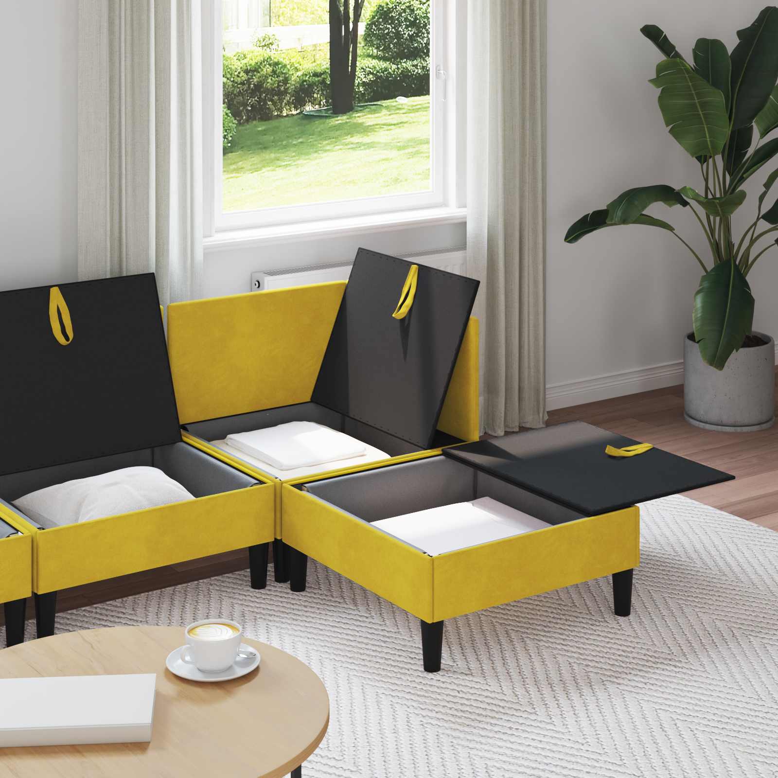 Wohnzimmergarnitur mit Kissen mit Speicher 3 pcs Hellgrau Samt