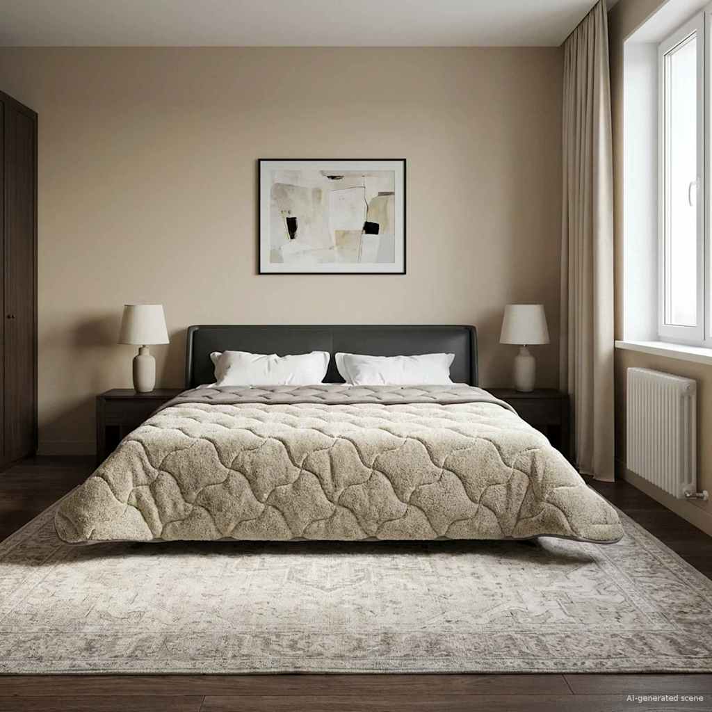 Winterbettdecke Gepolstert Anthrazit 135 x 200 cm