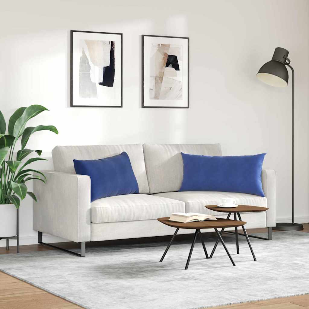Sofakissen 2 Stück Blau 50 x 30 cm Cordstoff