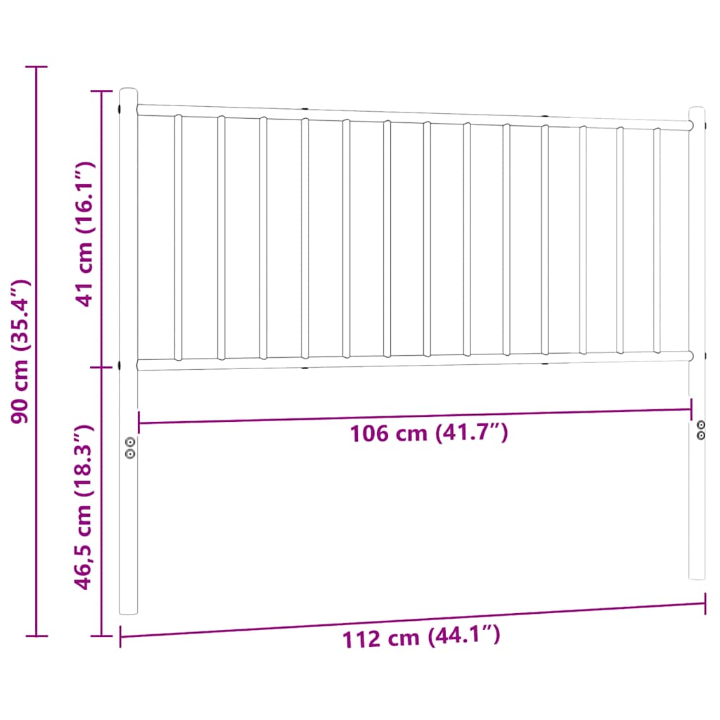 Ersatz-Kopfteil Metall Schwarz 75 cm