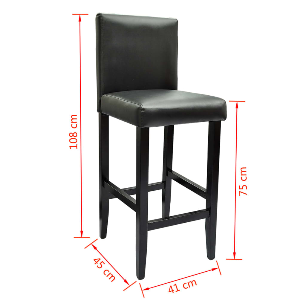 Barhocker 2 Stk. Weiß Kunstleder