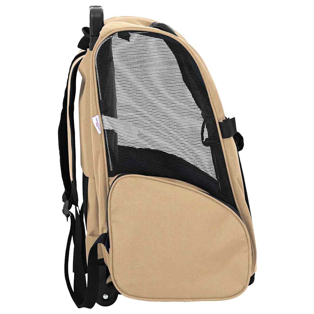 Trolley für Haustiere 3-in-1 Faltbar Beige