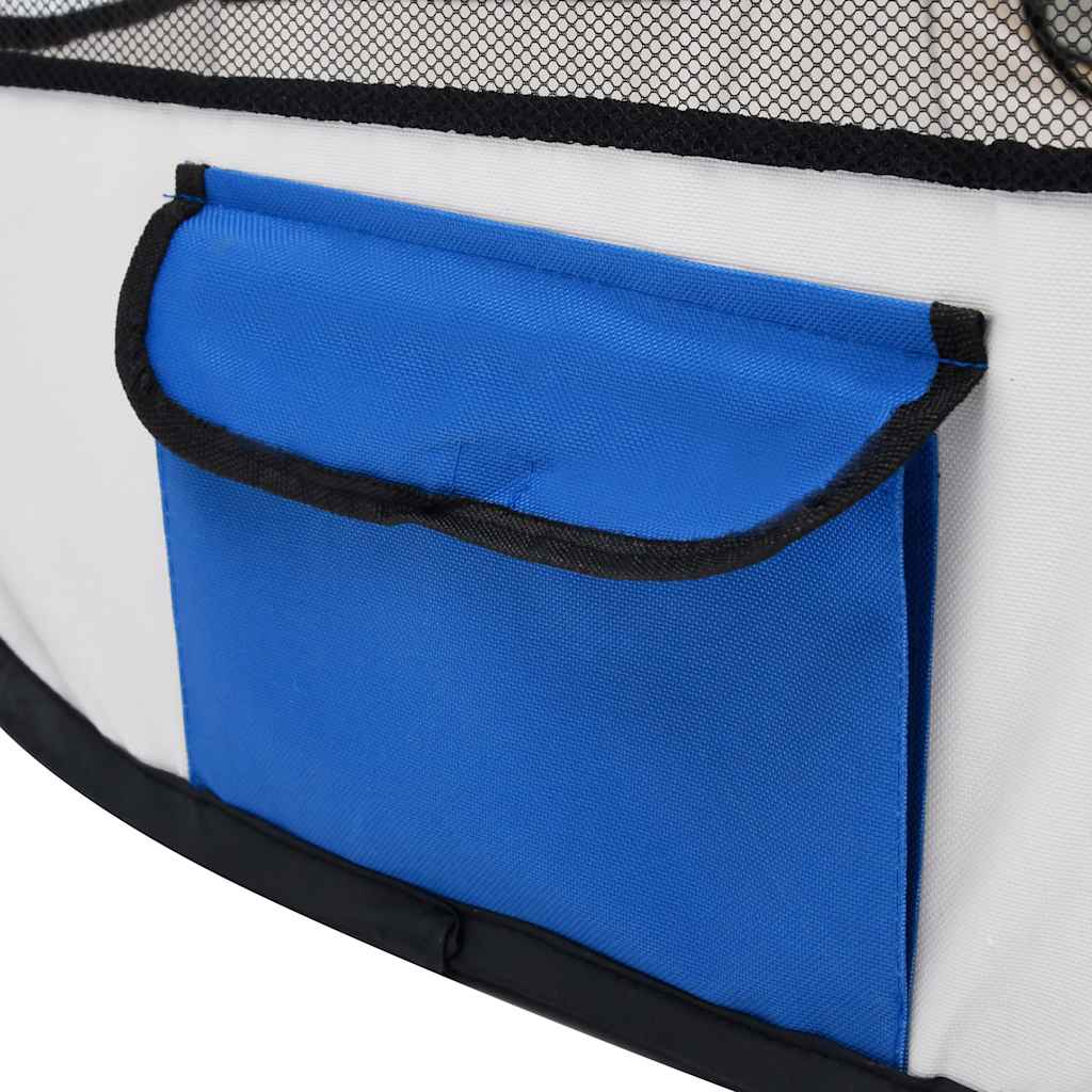 Faltbarer Welpenlaufstall mit Tragetasche Schwarz 90x90x58 cm