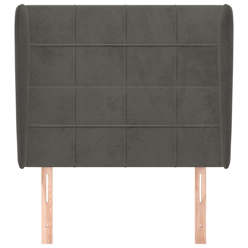 Kopfteil mit Ohren Dunkelblau 93x23x78/88 cm Samt