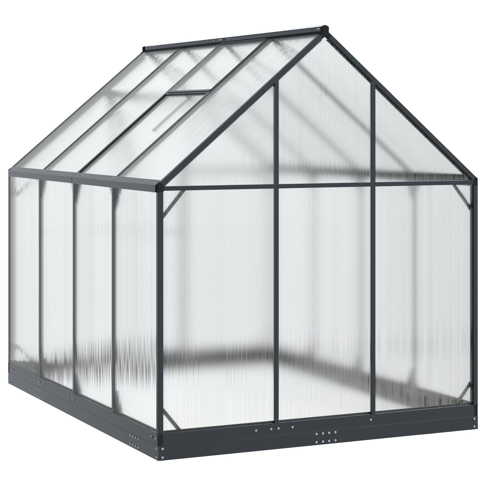 Garten Gewächshaus mit Tür Anthrazit 183,5 x 183,5 x 207 cm