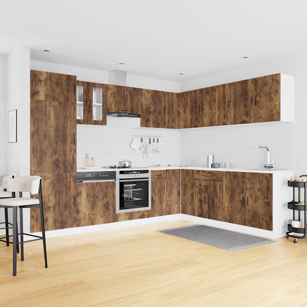 14-tlg. Küchenschrank-Set Porto Weiß Holzwerkstoff