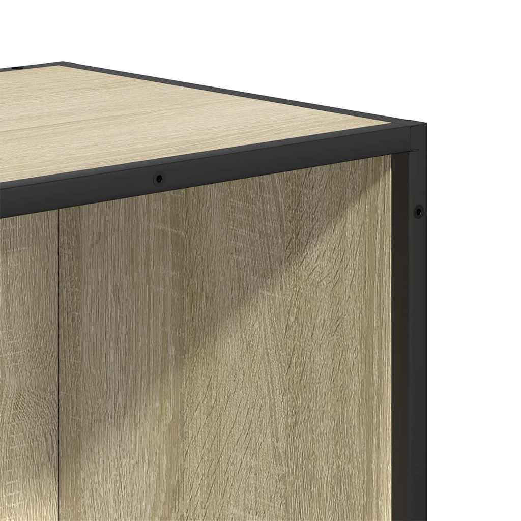 Bücherregal Schwarz 97,5x33x107,5 cm Holzwerkstoff und Metall