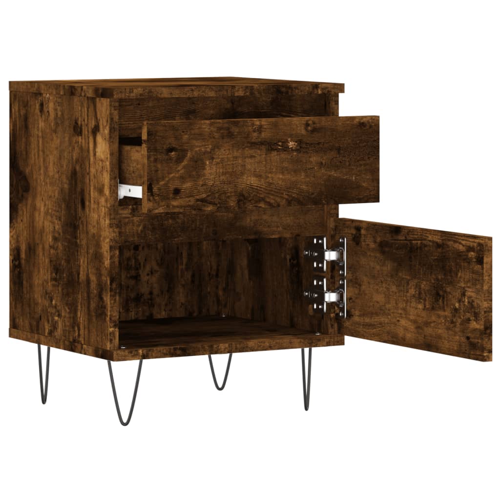 Bettschrank Schwarz Eichen-Optik 40 x 35 x 50 cm Holzwerkstoff