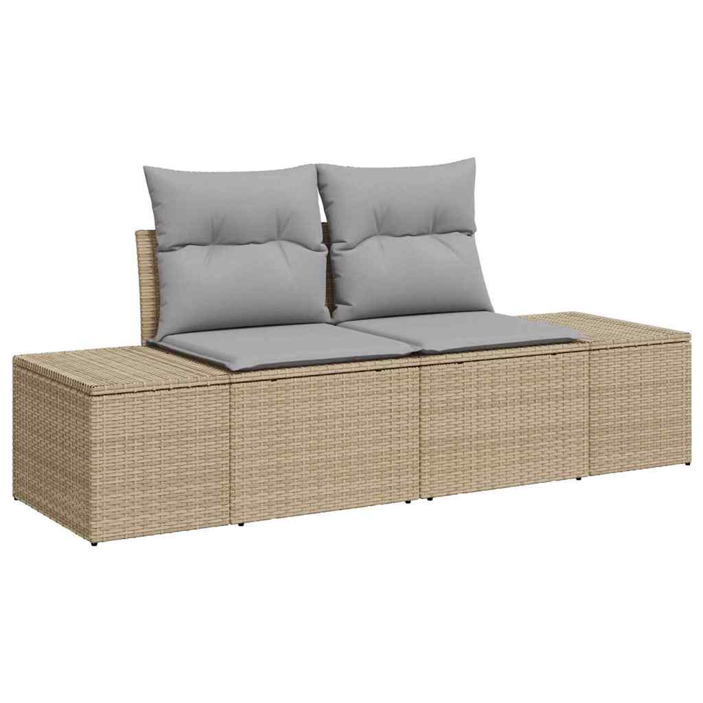 Garten Essgruppe mit Kissen 6 pcs Schwarz und Creme