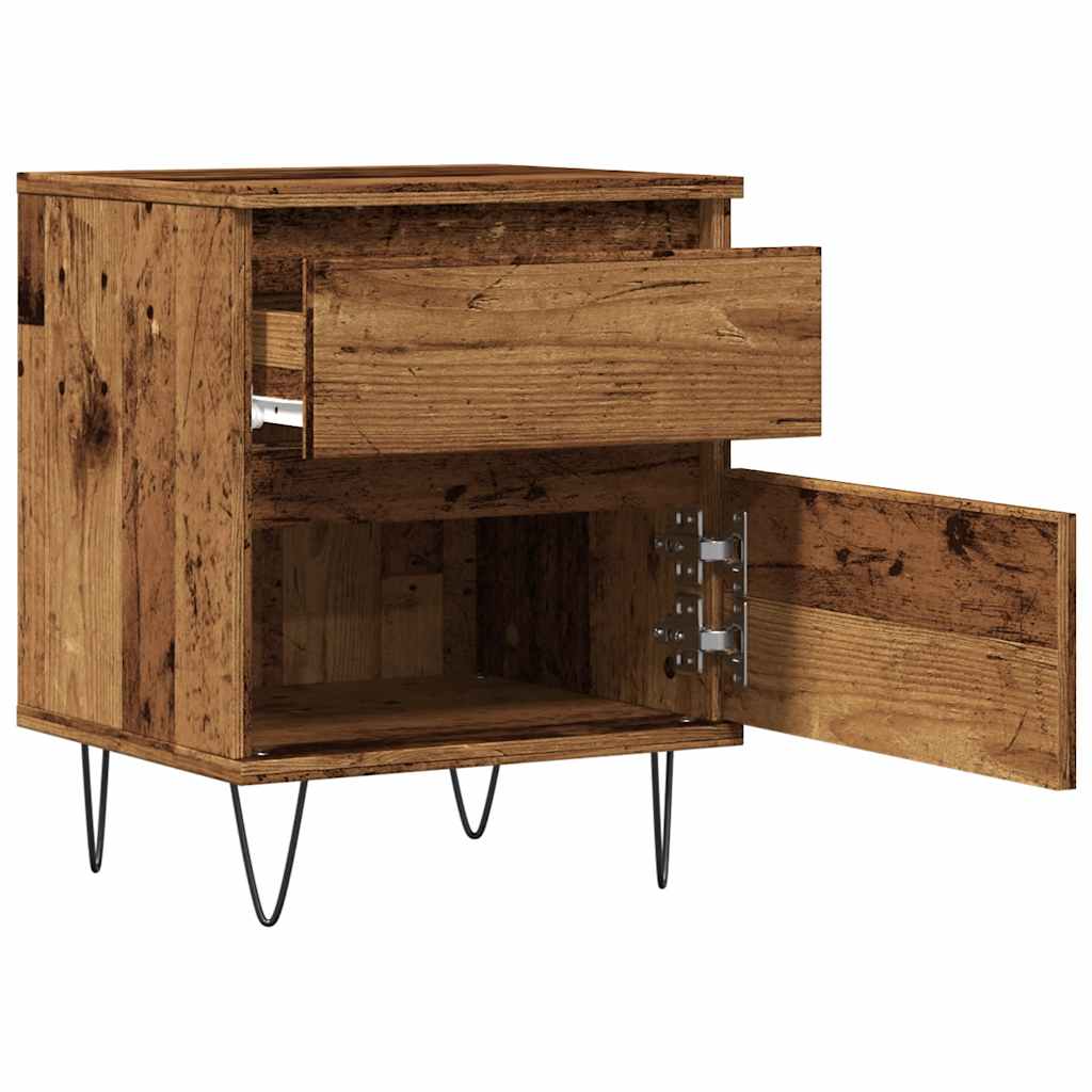 Bettschrank Schwarz Eichen-Optik 40 x 35 x 50 cm Holzwerkstoff