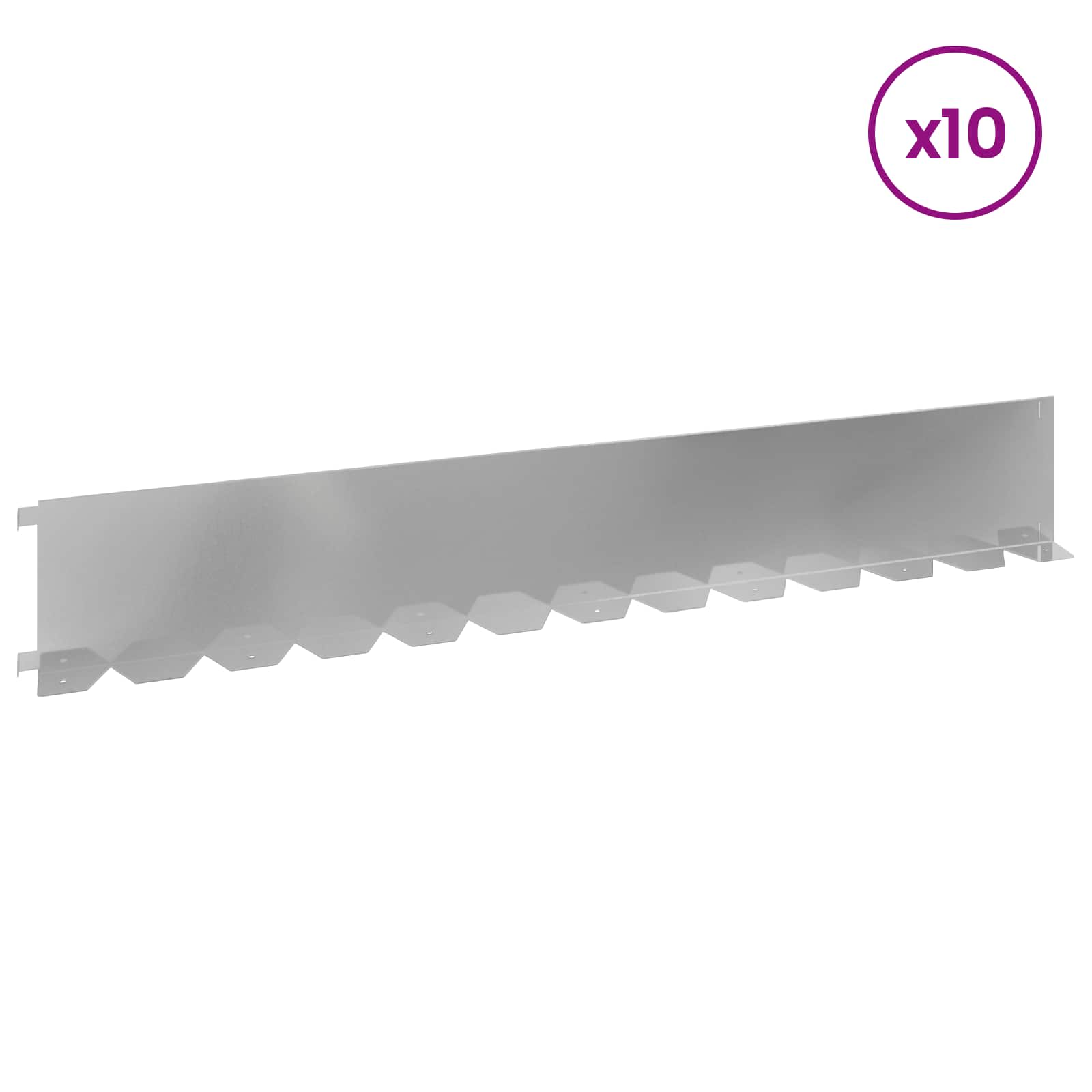 Raseneinfassung 10 pcs 102 x 4 x 4 cm Stahl Schwarz