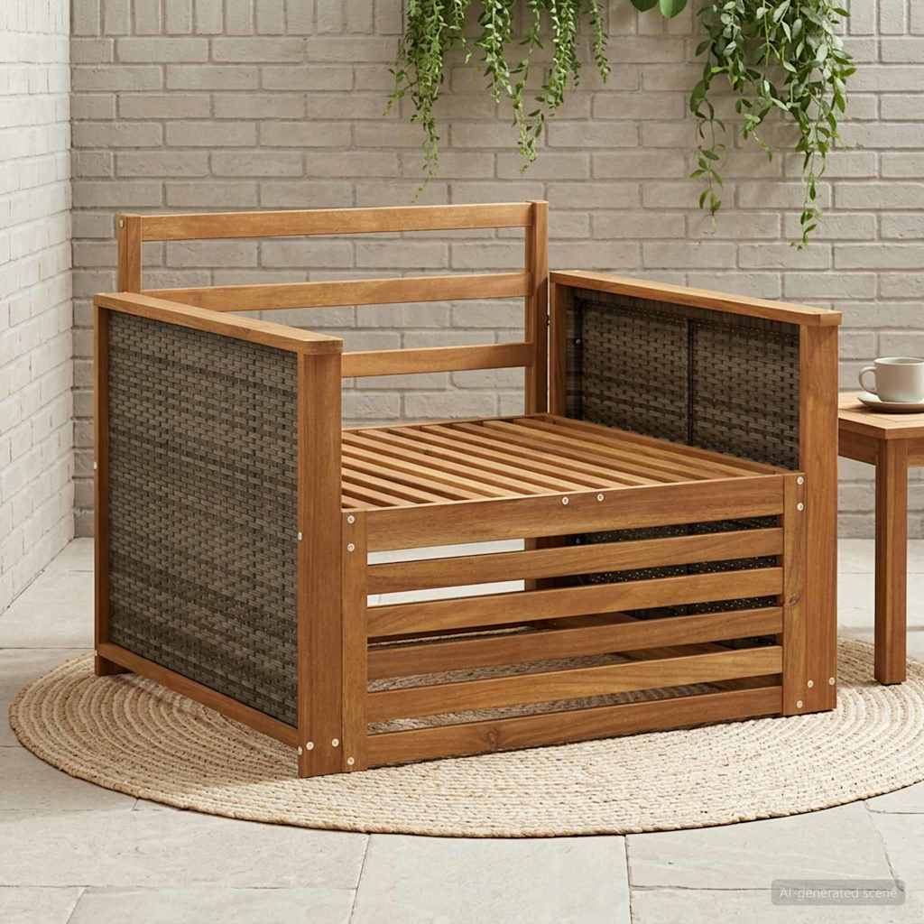 2 Stück Outdoor-Sofa Natur