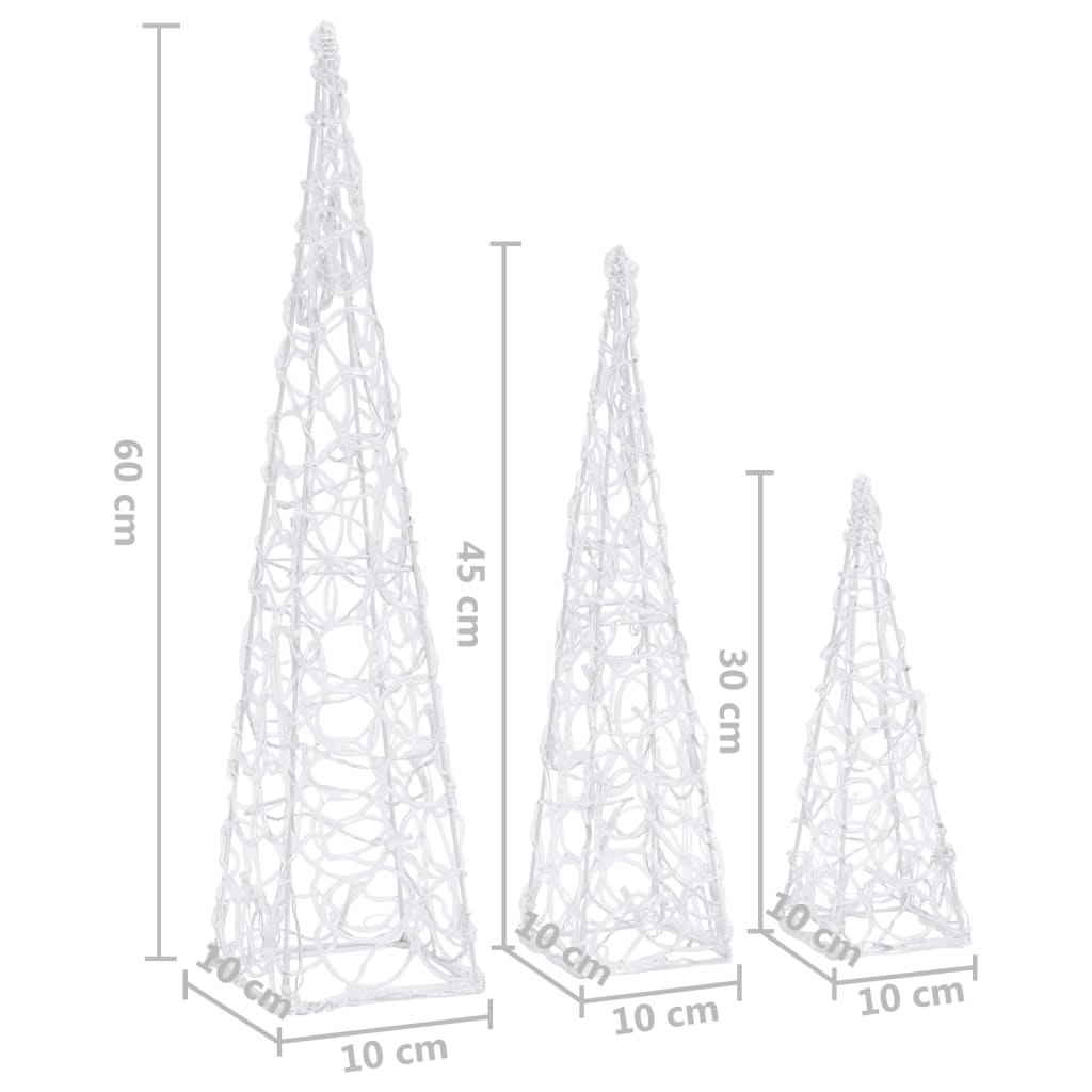 LED-Leuchtkegel Acryl Deko Mehrfarbig 90 cm