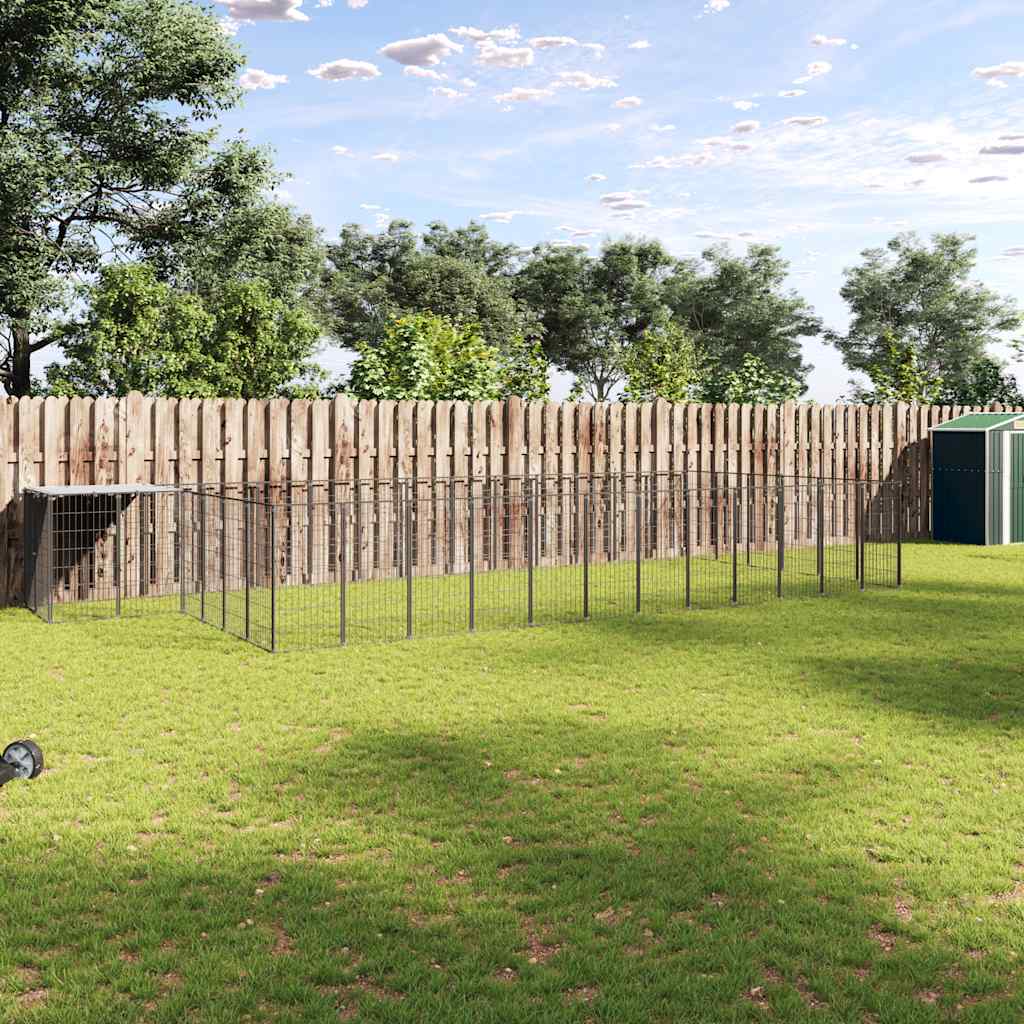 Hundezwinger Schwarz 4,84 m² Stahl