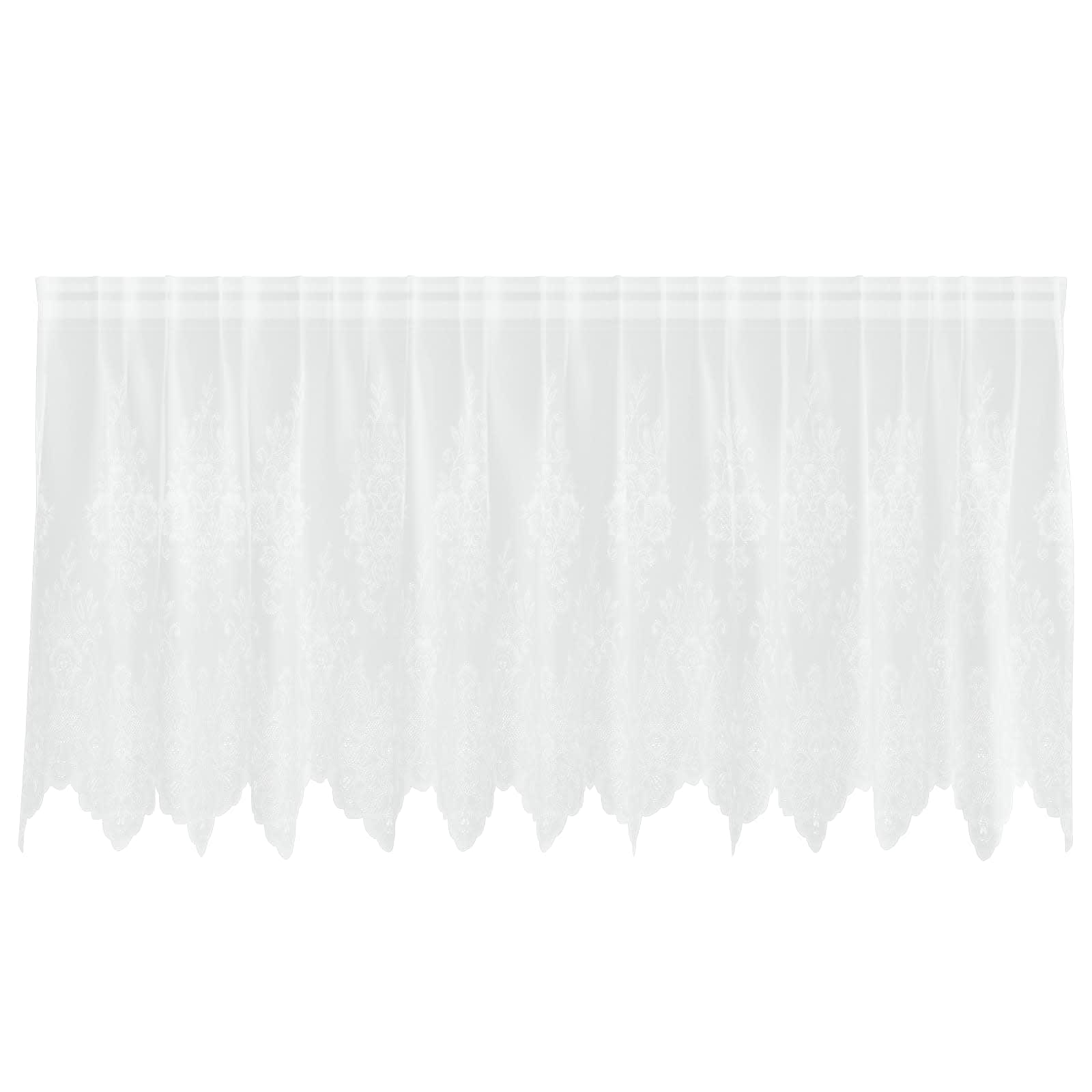 Spitzenvorhang mit Vorhängen Floral Weiß 80 x 150 cm Polyester