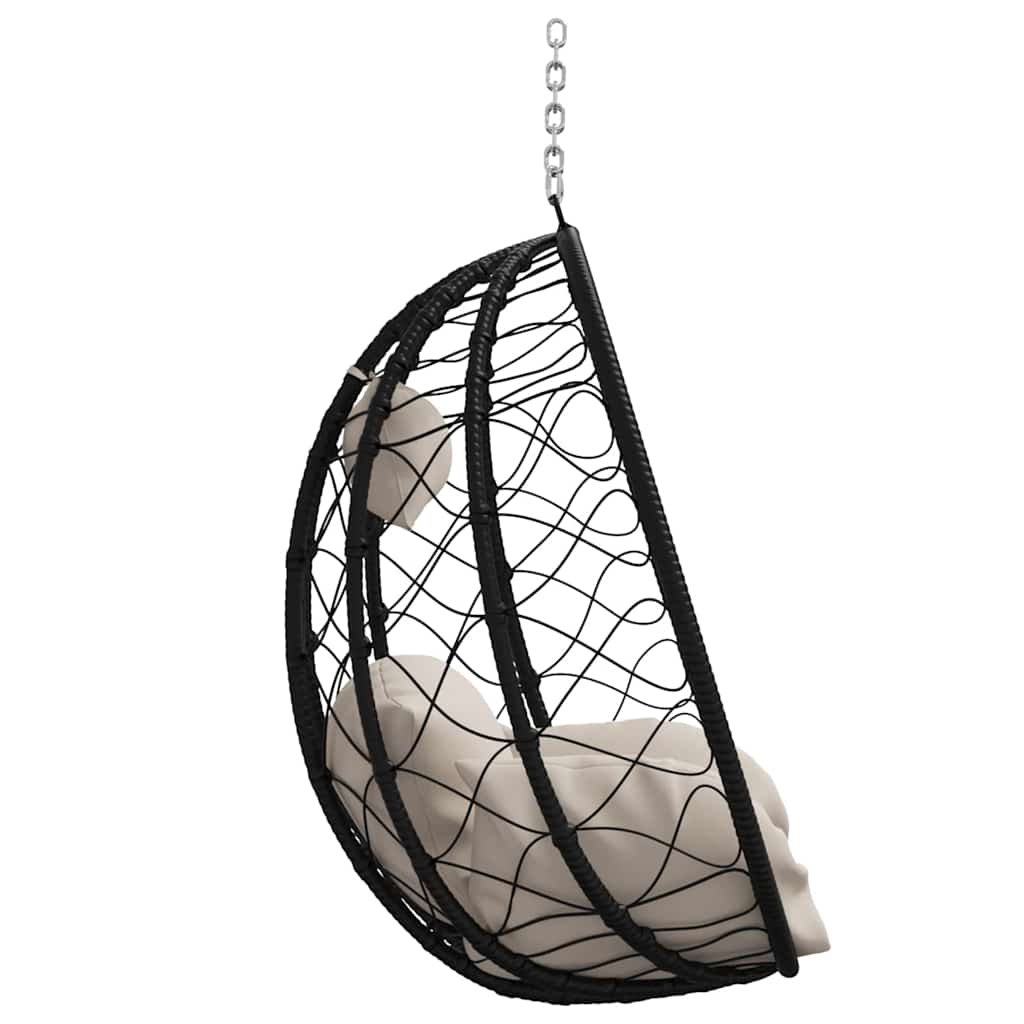 Hängendes Ei-Stuhl Anthrazit 91,5 x 54,5 x 107 cm Poly-Rattan