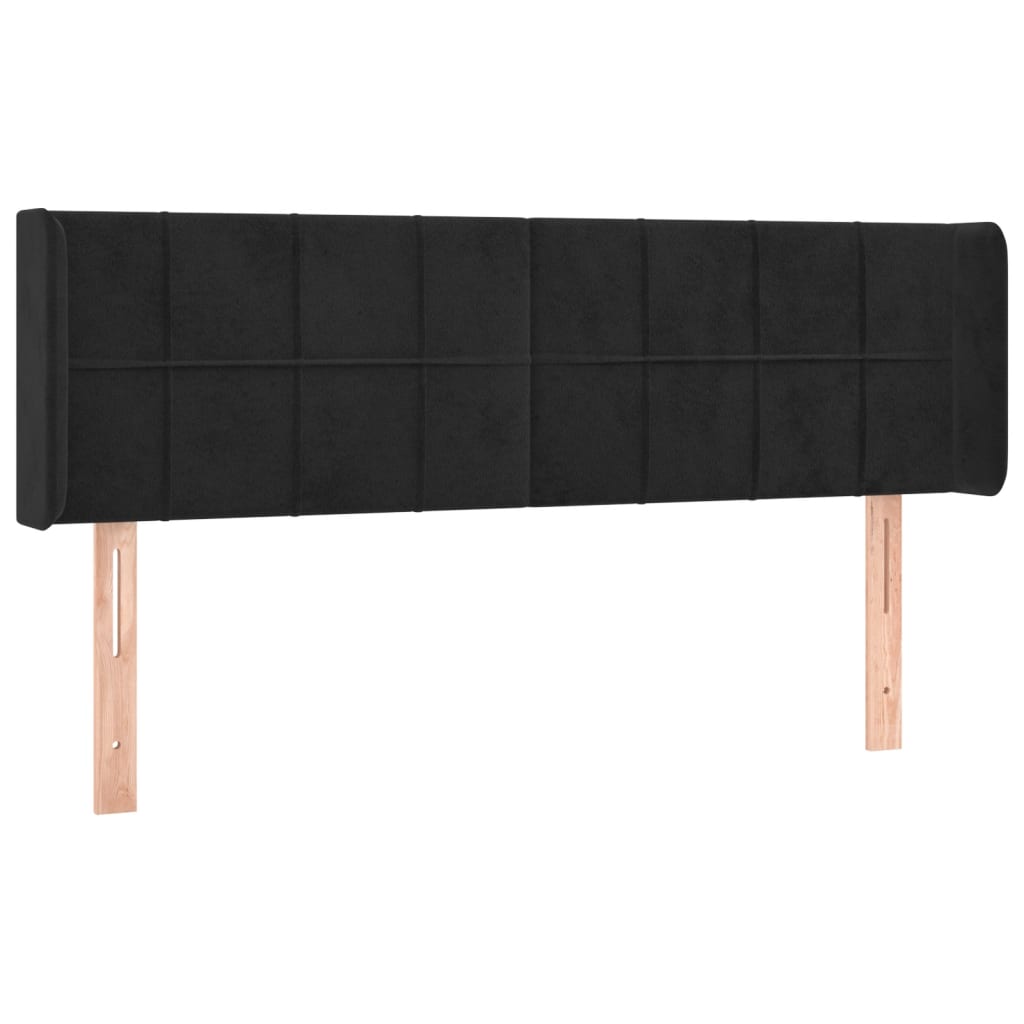 Kopfteil mit Ohren Dunkelblau 93x16x78/88 cm Samt