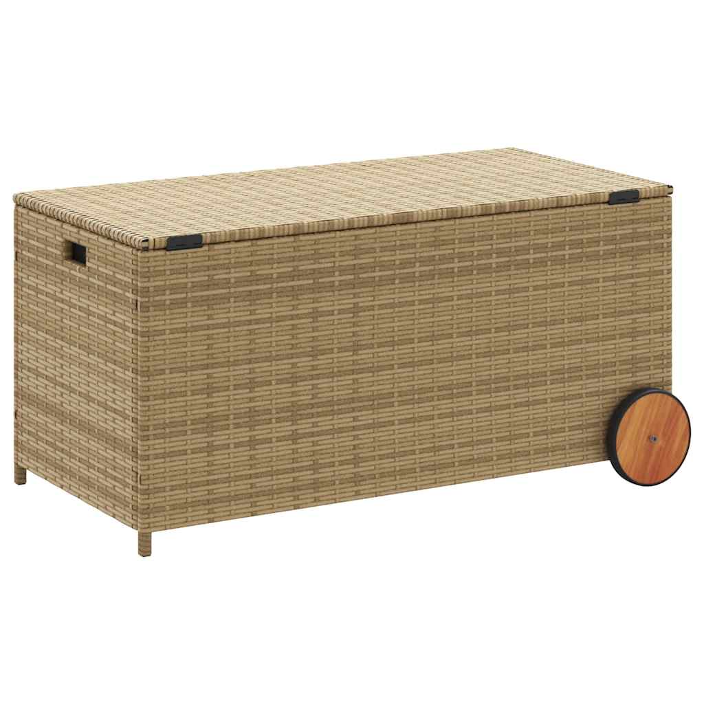 Gartentruhe Schwarz 283L Poly Rattan