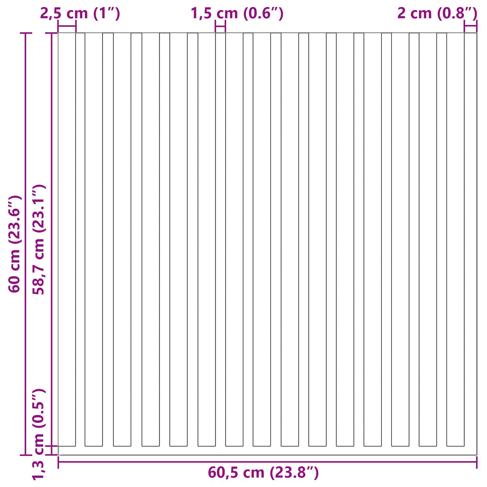 Wandpaneele 8 pcs Natur 60,5 x 60 cm