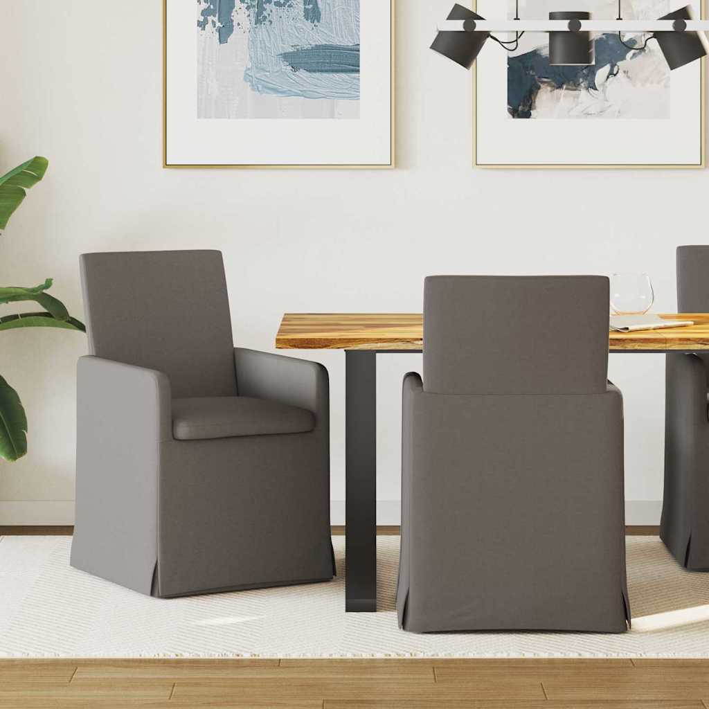 Esszimmerstühle 2 pcs Hellgrau 57 x 67 x 95 cm Leinen